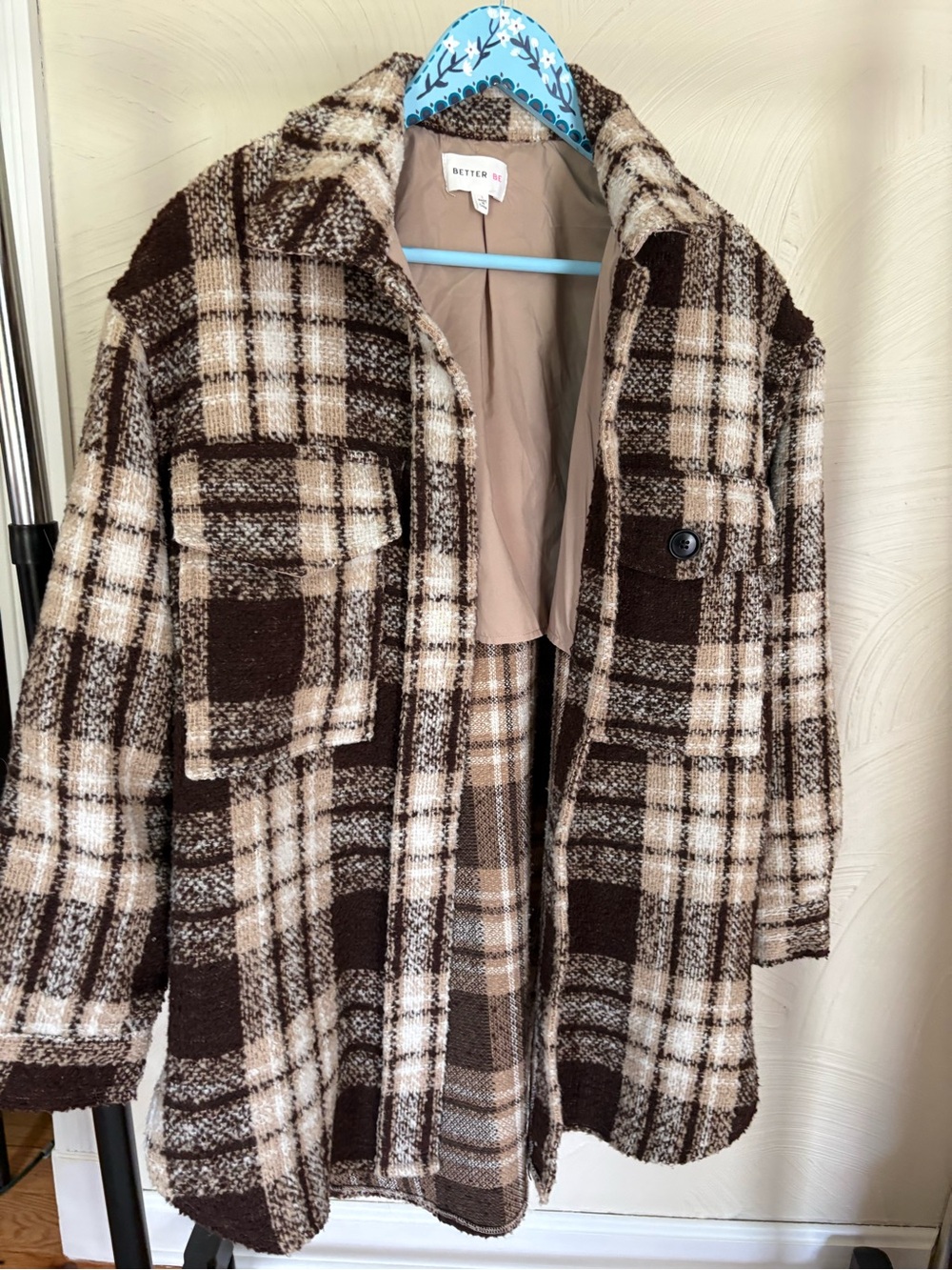 Better Be Brown Plaid Women's Shacket Coat